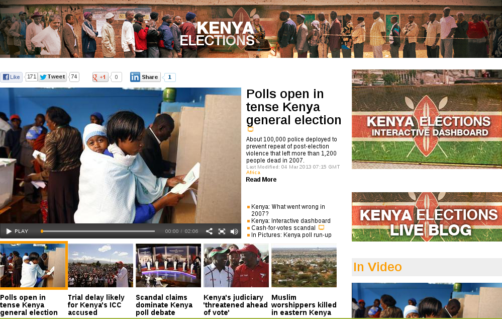 Al Jezeera Kenya election 2013 Spotlight page