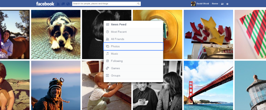 Photos on the new Facebook redesign