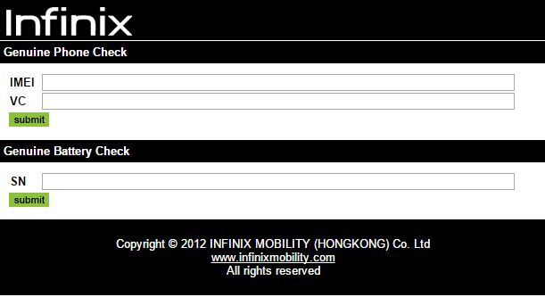 Infinix Smartphone Verification