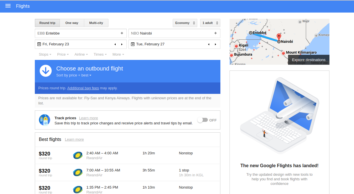 Google flights all