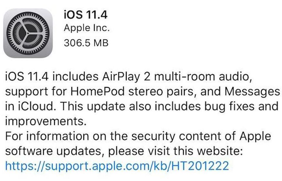 ios 11.4 update
