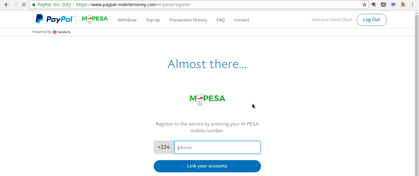 How to link your PayPal account to M PESA Dignited