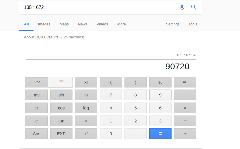 calculator google search