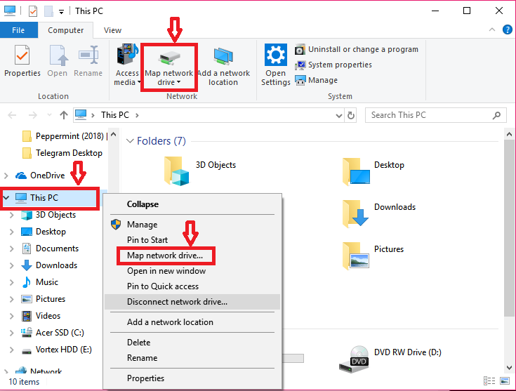 how to add network drive windows 10