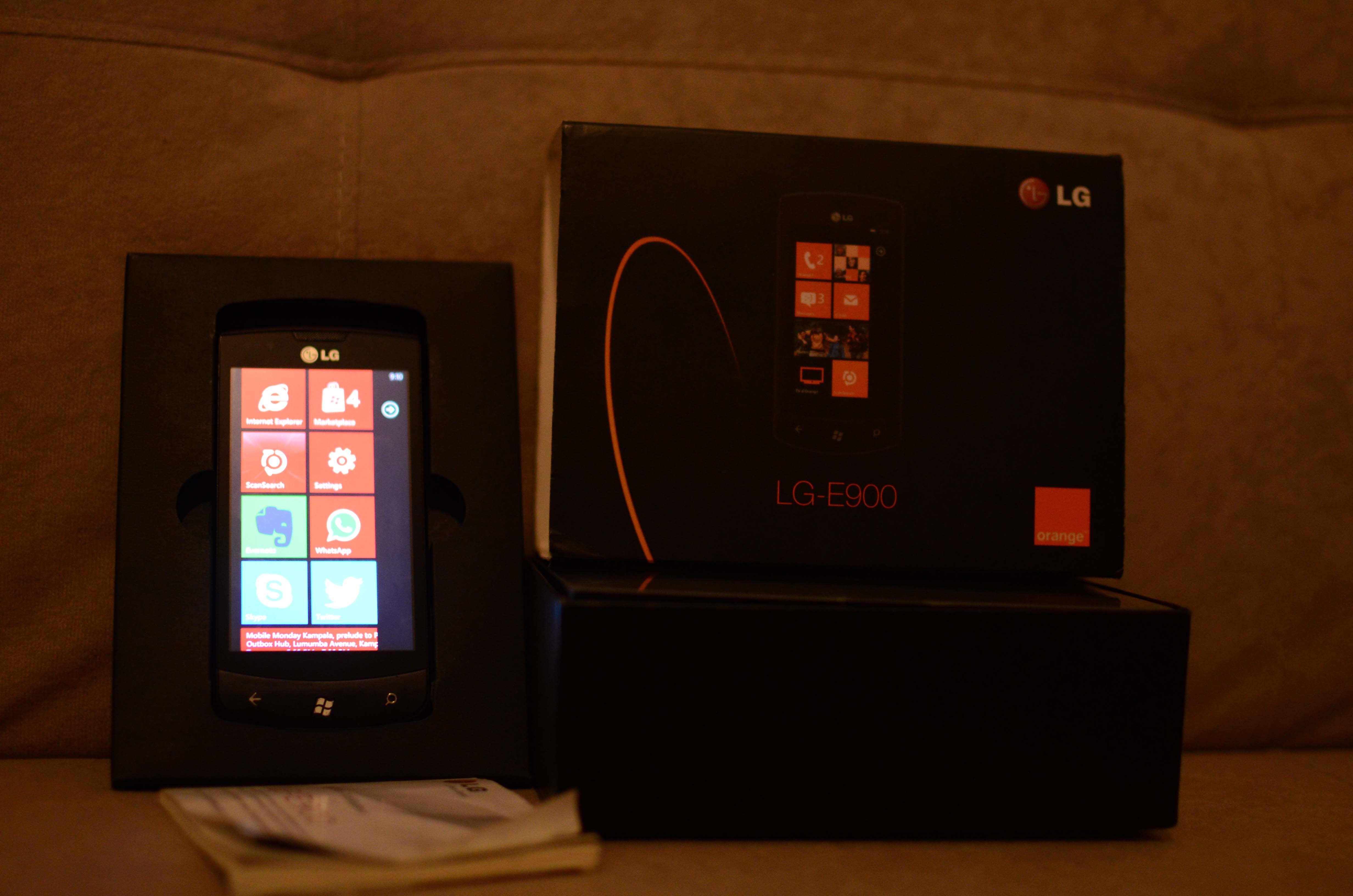 LG E900 A midrange windows mobile phone on the Orange Uganda network