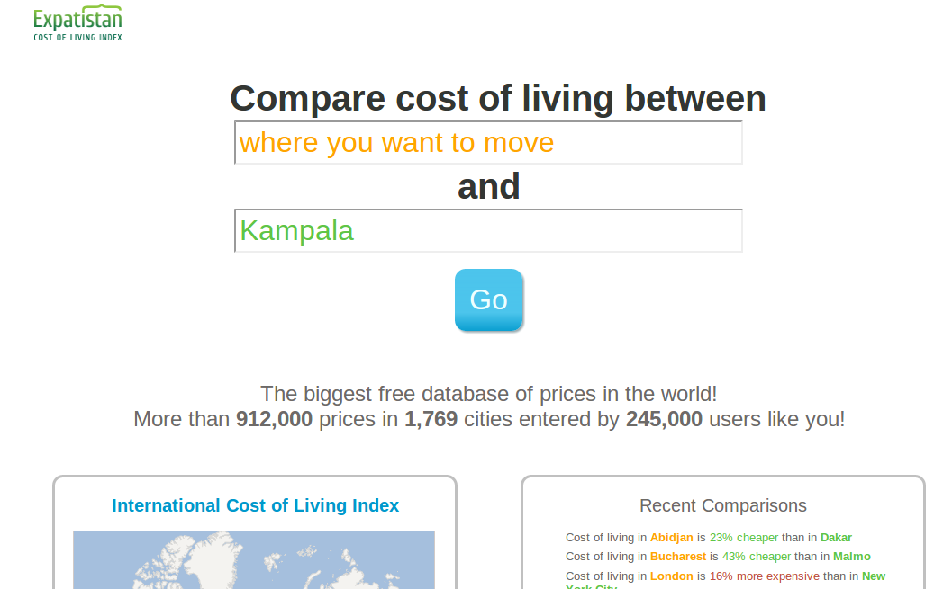 costs of living calculator