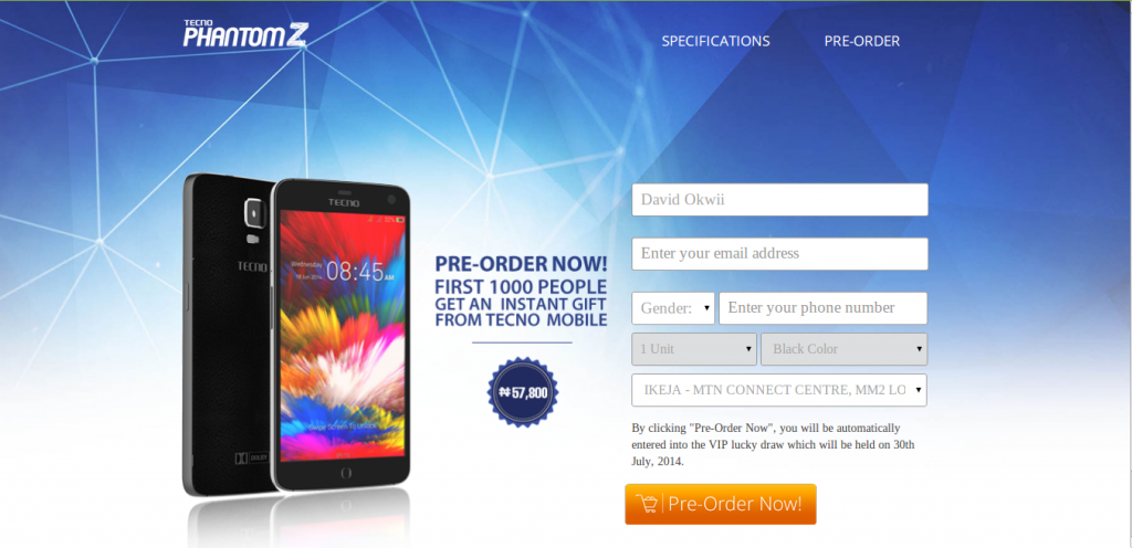 tecno phantom z pre-order