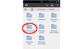 whatsapp voice calls folder