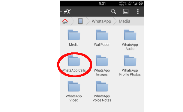 whatsapp voice calls folder