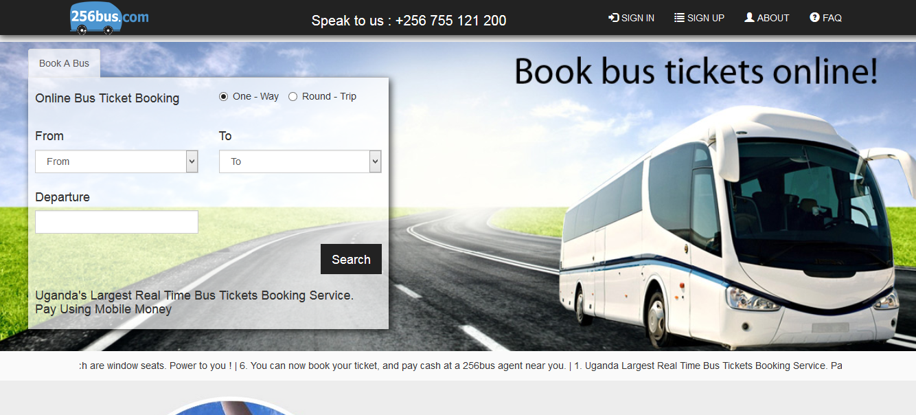 256bus bus online booking in Uganda
