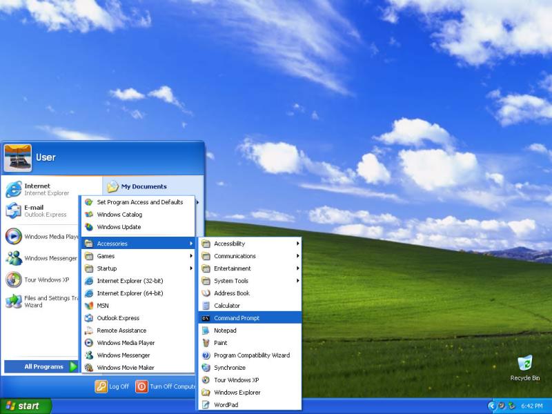 windows xp screenshot