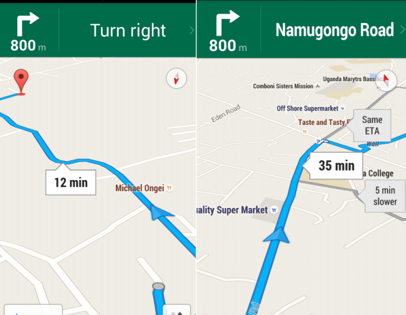 google turn by turn navigation