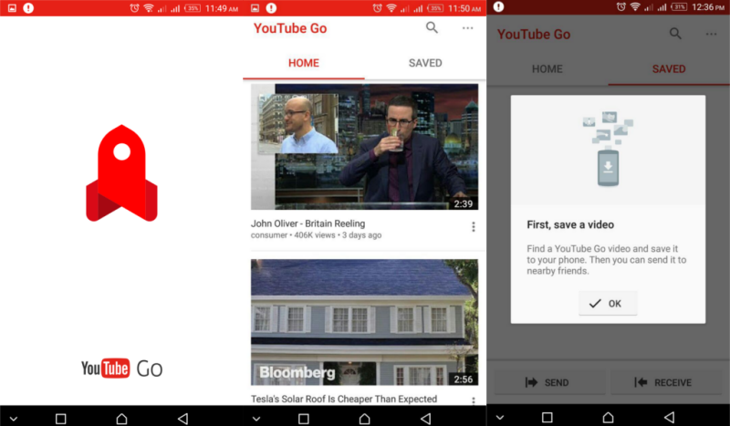 youtube go app screenshots