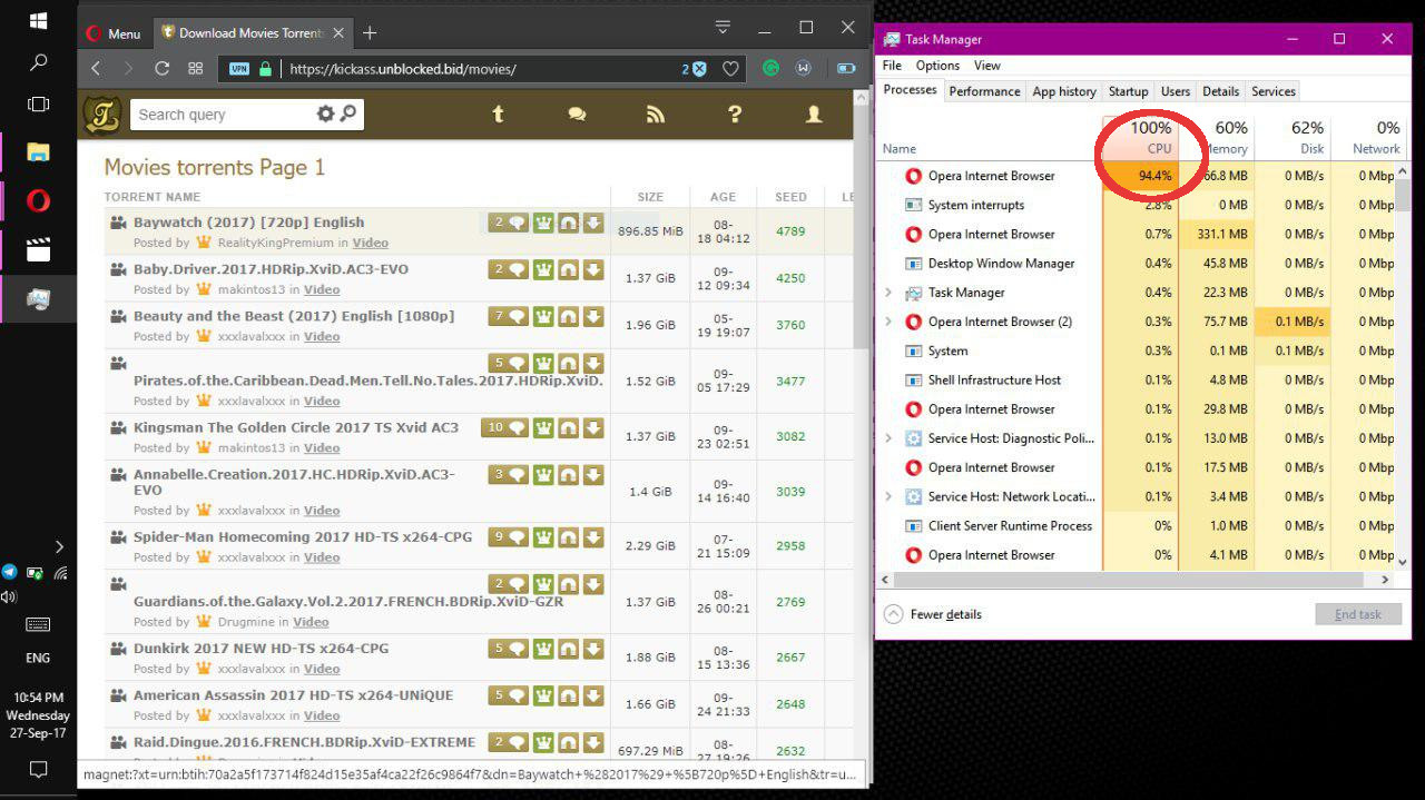 windows task manager cpu usage