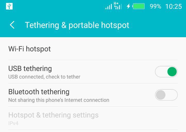 android usb tethering
