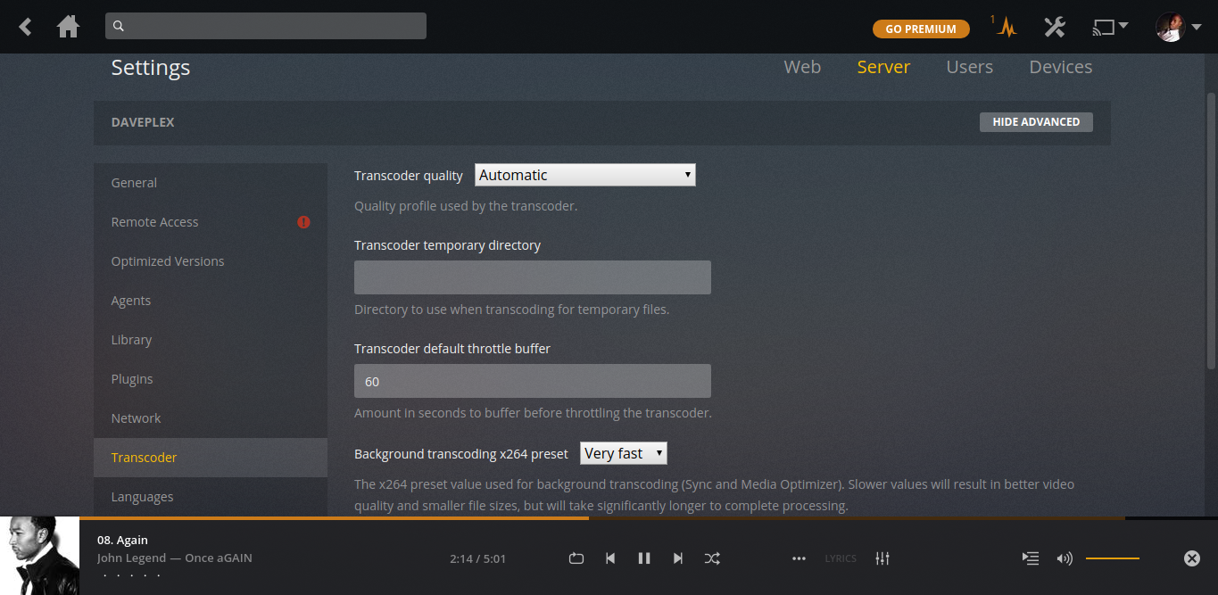 plex transcoding