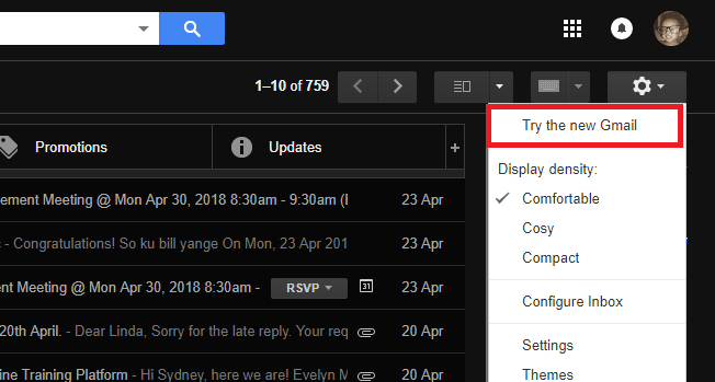Try New Gmail