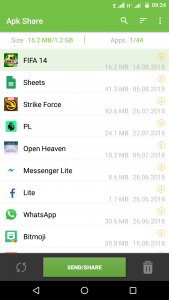 Share apps via Bluetooth