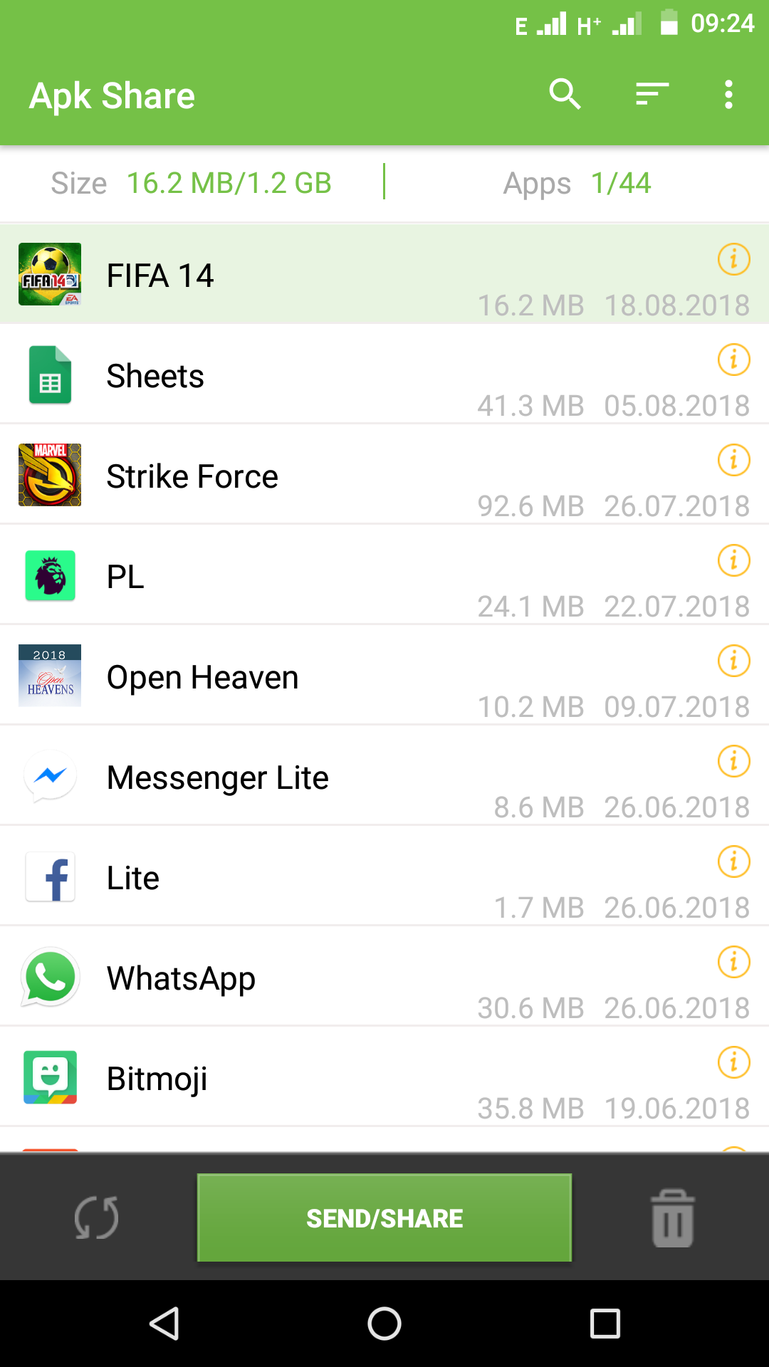 Via app