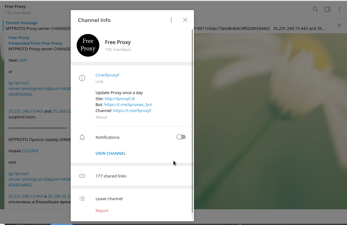 telegram free proxy