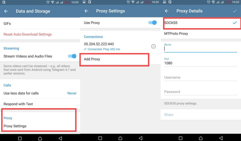 telegram proxy settings