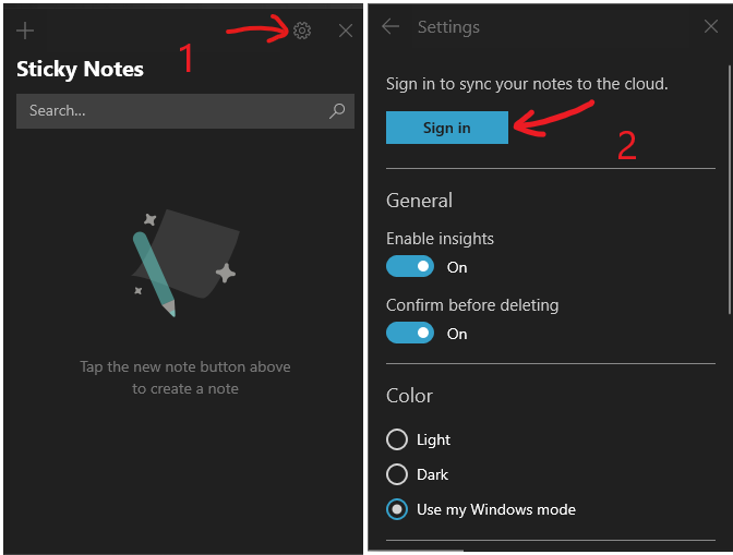 Sync Sticky Notes