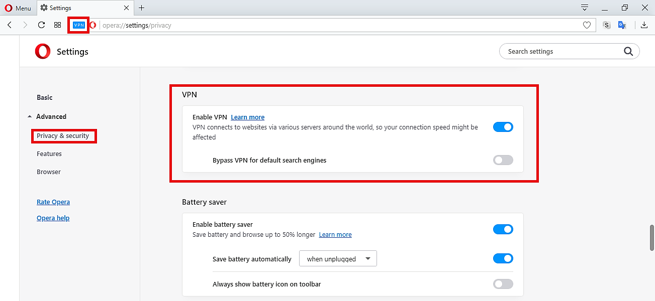 Opera VPN