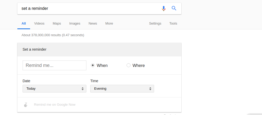 reminders Google search