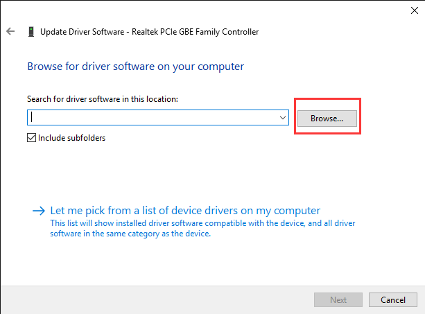 Driver import. Realtek Family Controller. Realtek PCIE GBE Family Controller