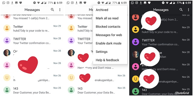 how to enable dark mode for Android