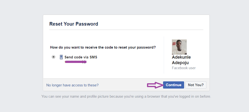 Facebook password