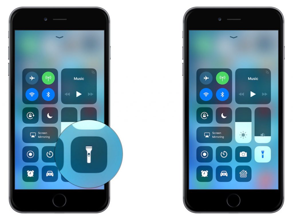 how to adjust flashlight on iphone 11