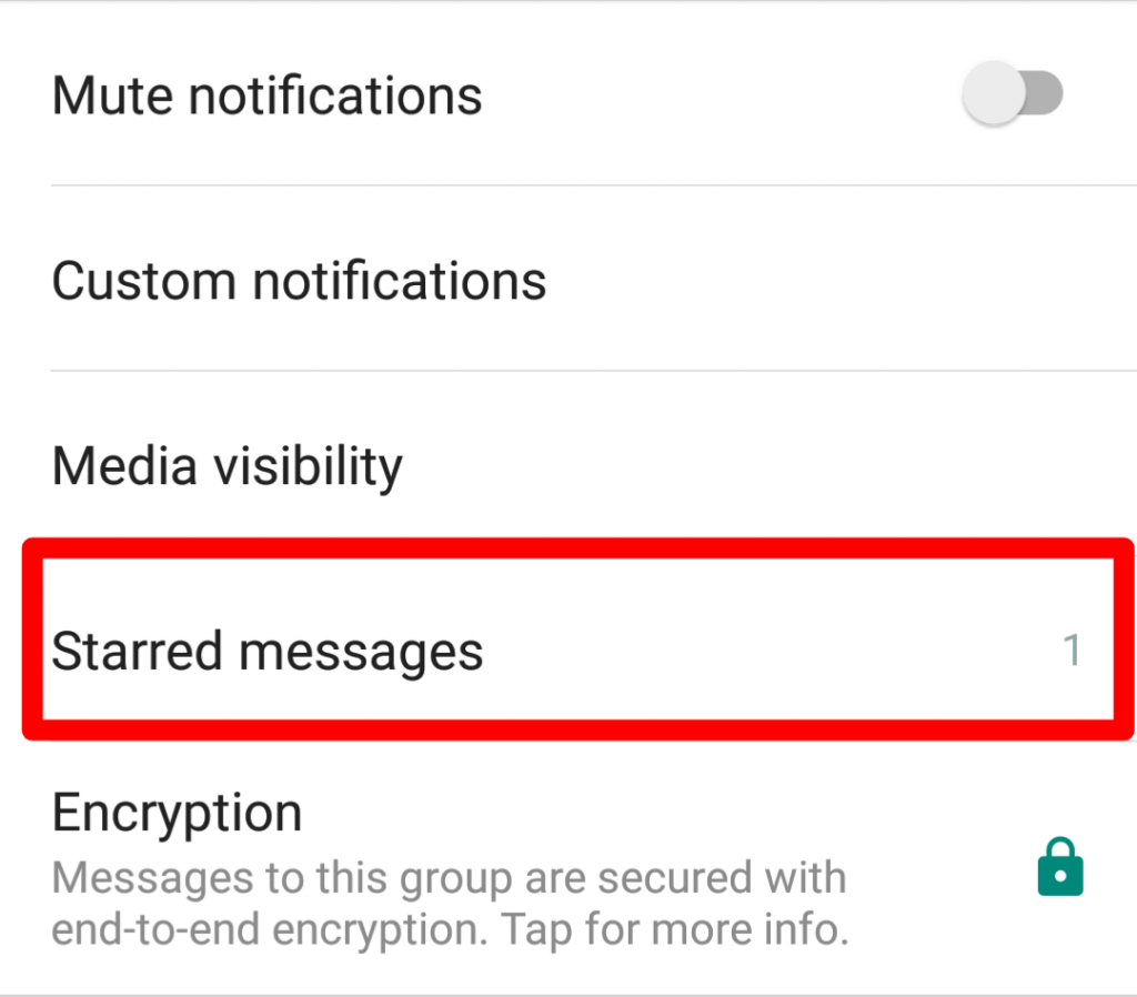 WhatsApp Starred Messages