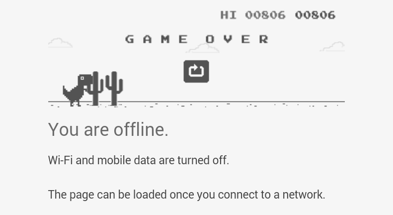 No internet dinosaur game