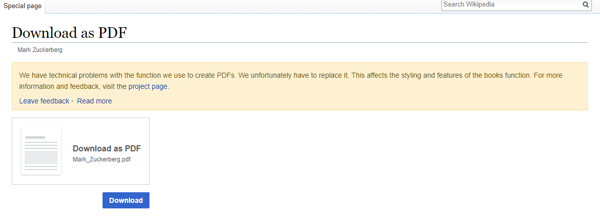 How to export a Wikipedia page as a PDF - 86