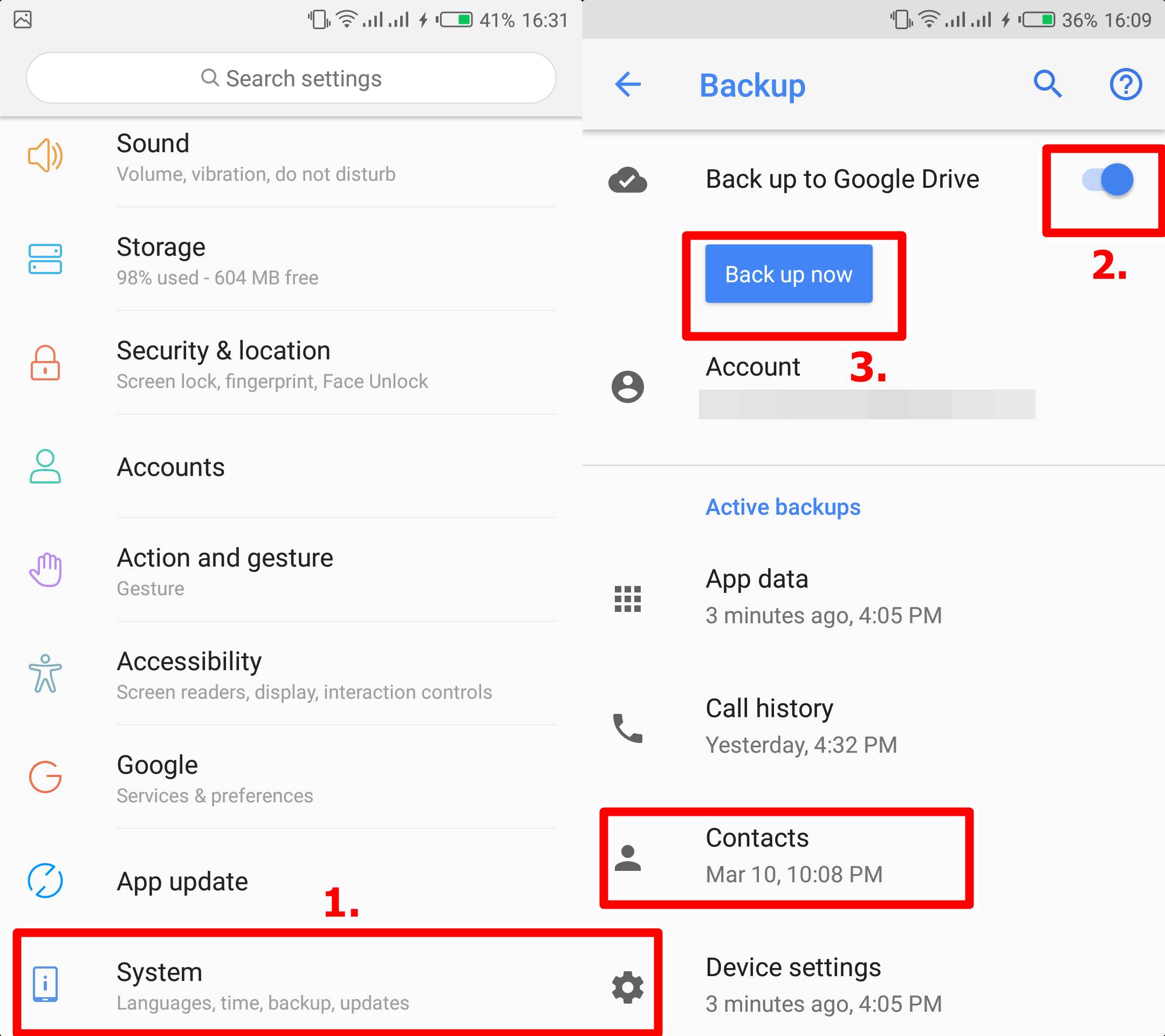 how to restore backup from google drive android