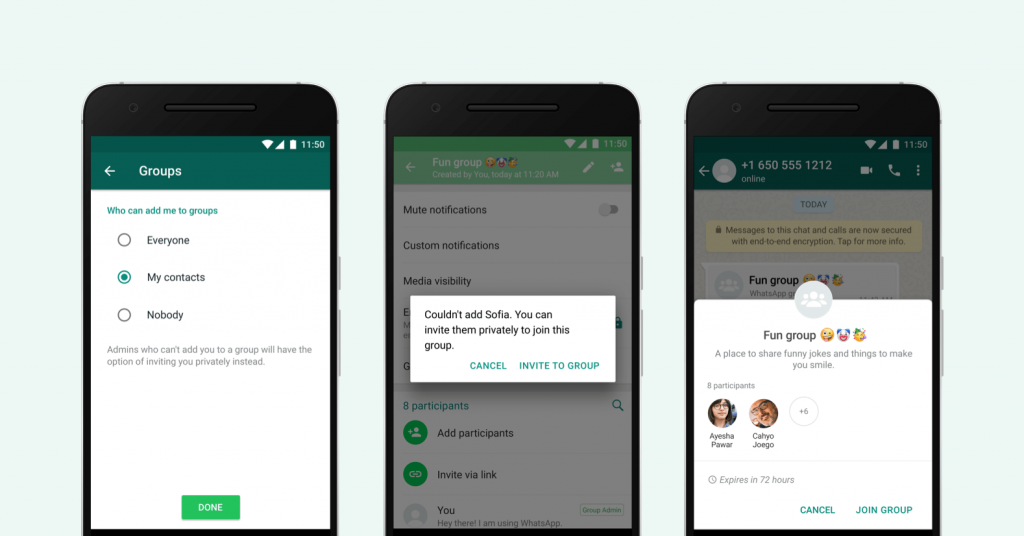 how to add privacy in whatsapp group