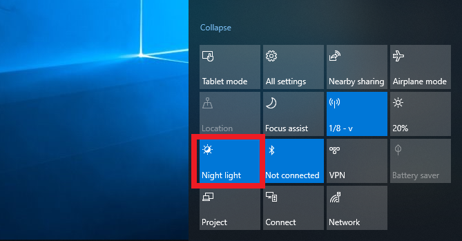 Windows 10 Night Light
