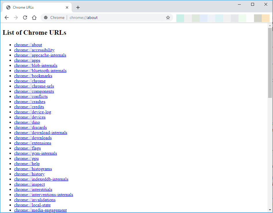 Google Chrome URL Command Shortcuts