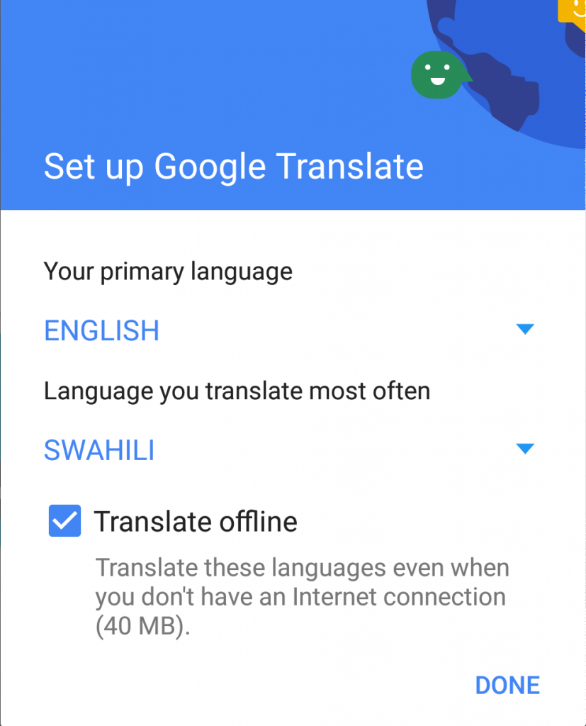 Google Translate offline