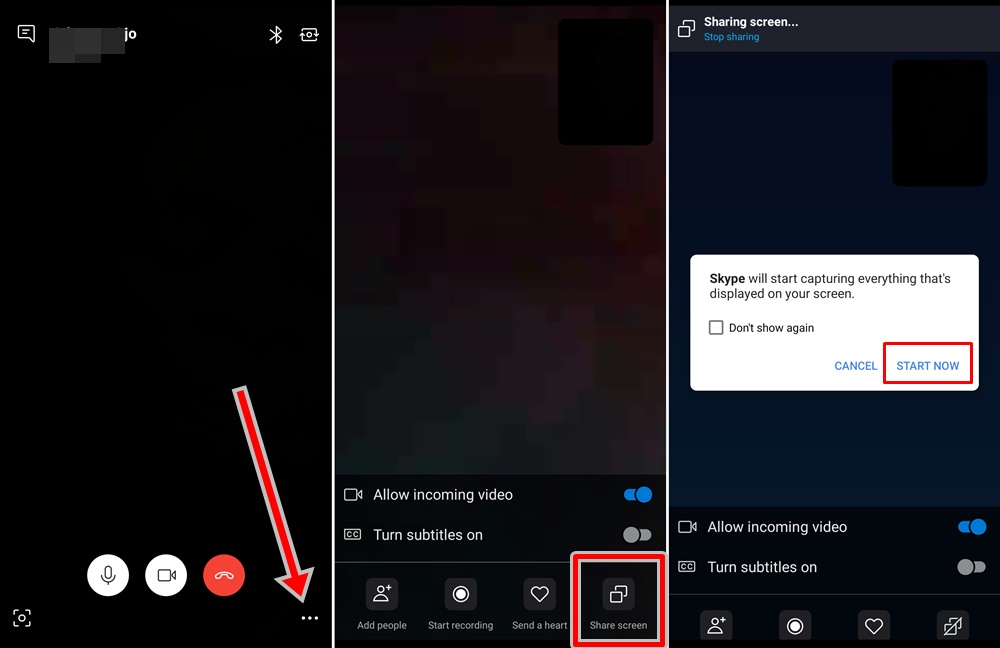 how to share screen on skype iphone