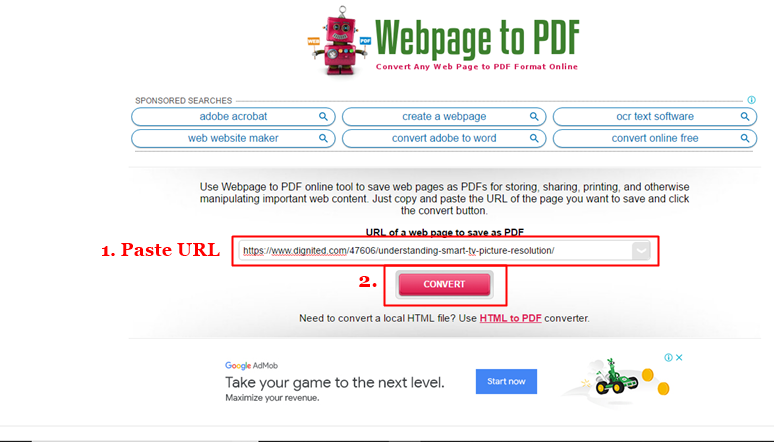 Convert Webpages to PDF on PC