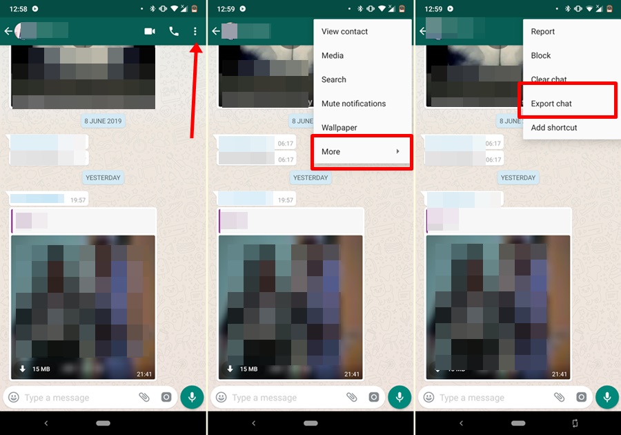 Exporting Chats on WhatsApp