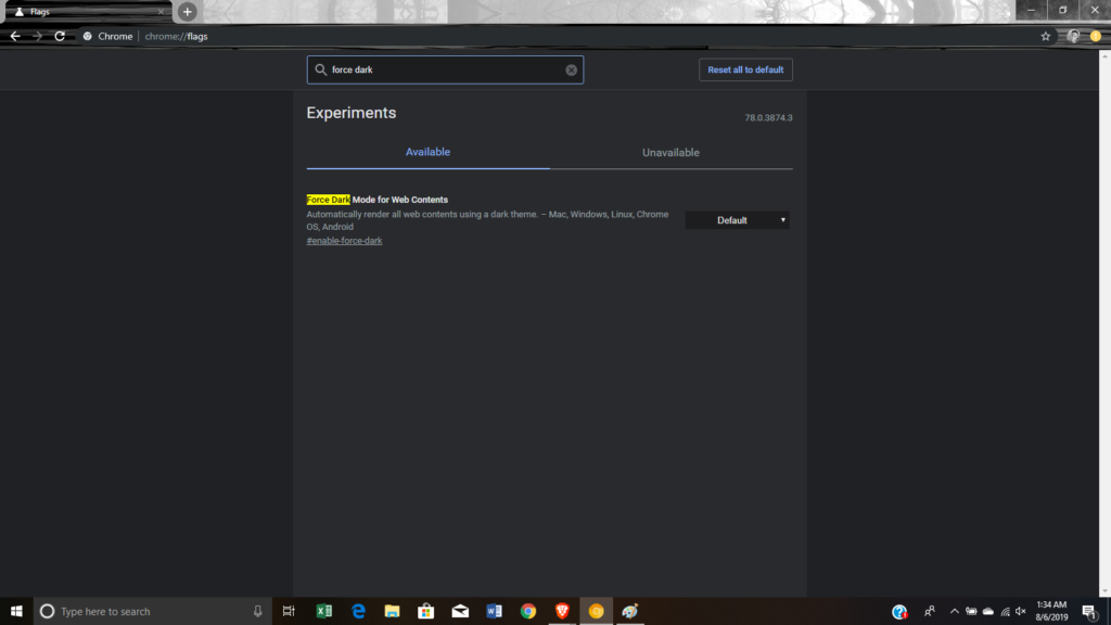 Here is how to force enable dark mode on Chrome - 97