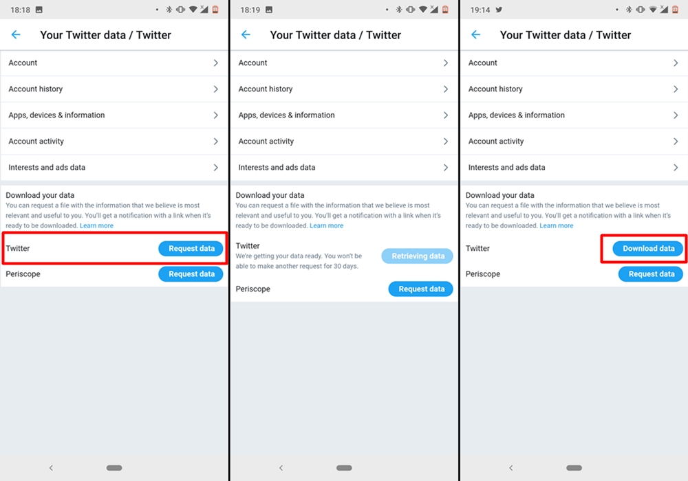 How to download your Twitter account data