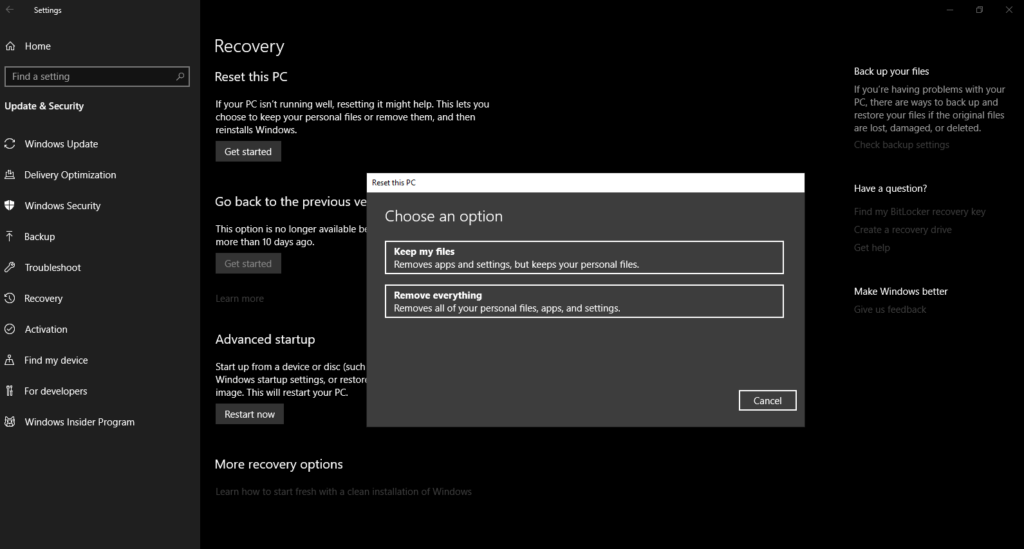 How to restore Windows 10 PC to factory settings - 93