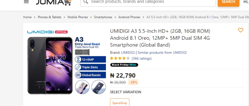 Best Smartphones on Jumia Nigeria Black Friday