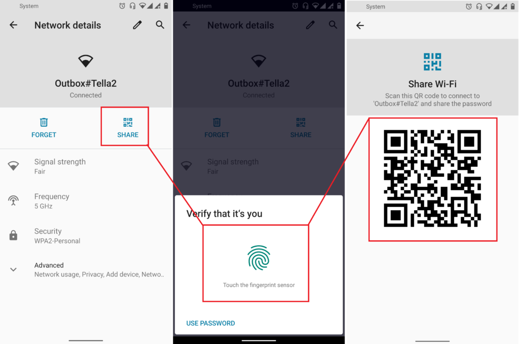 How do I scan a QR code for Wi-Fi password?