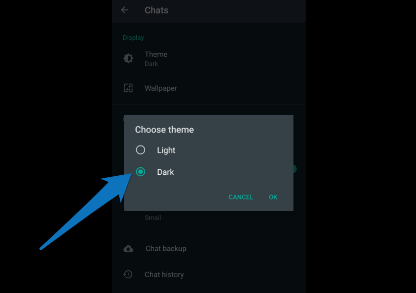 WhatsApp Dark Mode Android