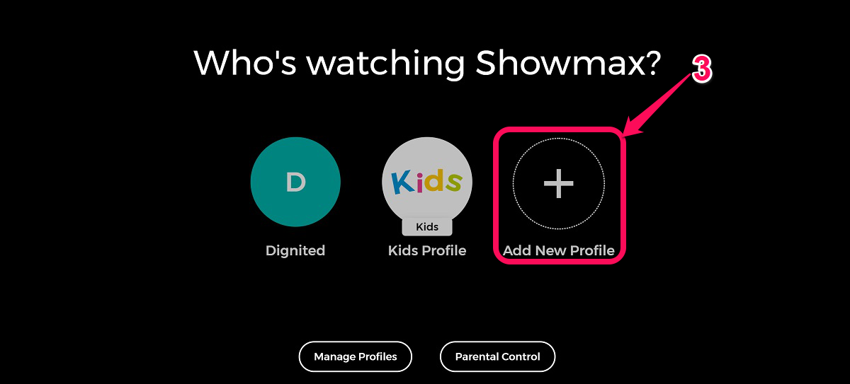 create separate Showmax profiles
